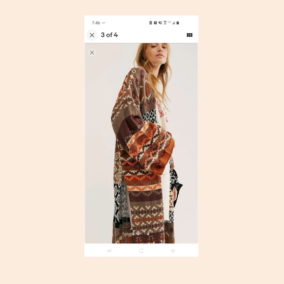 Oversized Free people fall Patchwork long cardigan - Picture 1 of 7